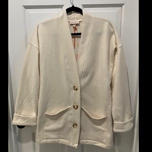 Comfy Oversized Cream Cardigan / Housecoat Size XS